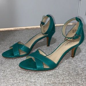 Kelly & Katie Teal 2 inch Strapped Heel